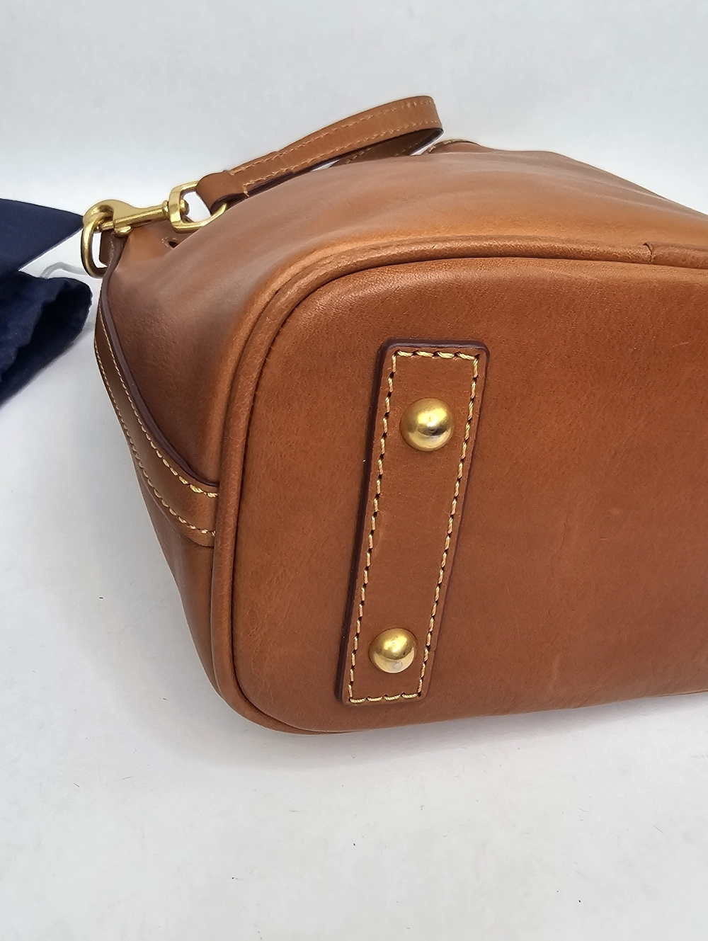 Dooney & Bourke Florentine Leather Drawstring Bucket Bag Purse - Picture 6 of 13